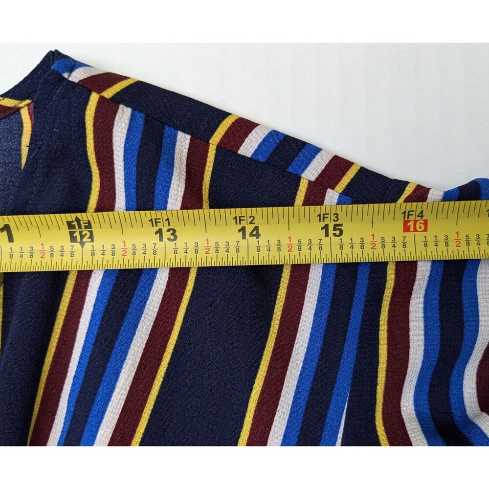 UMGEE Multicolored Striped Wrap Tie Ruffle MIDI Dress/Tunic Size Small - Picture 6 of 7